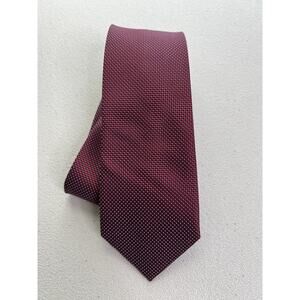 Isaac Mizrahi New York Red, Blue Geometric Pattern Handmade Slim Tie NWOT